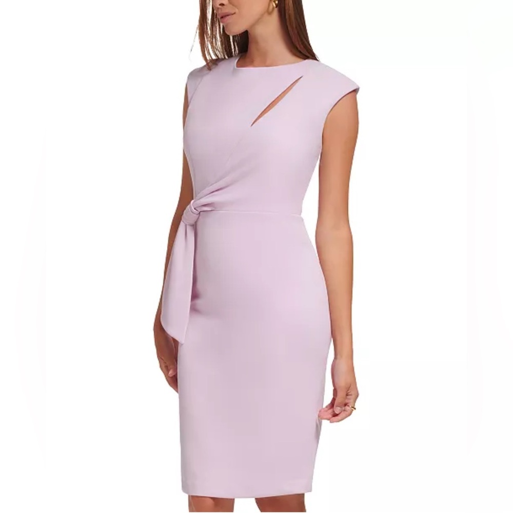 NWOT Calvin Klein Women’s Side Knot Cut-Out Dress In Cherry Blossom Size 10P